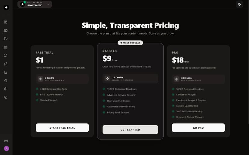 Subscription & Credits - pricing plans, subscription management, billing