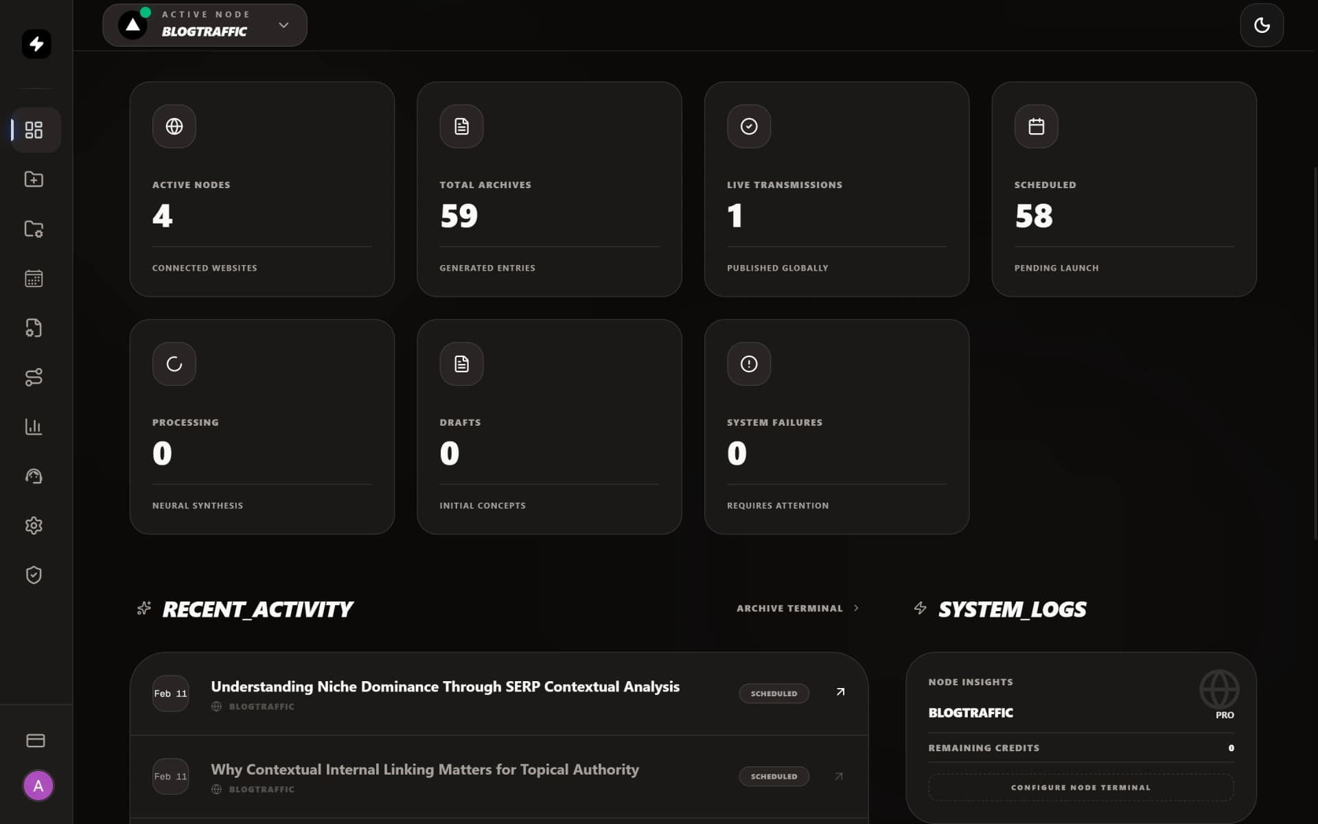 SEO Dashboard Overview Preview SEO Dashboard Overview - SEO dashboard, website analytics, traffic monitoring. Application layout visual display showcase.
